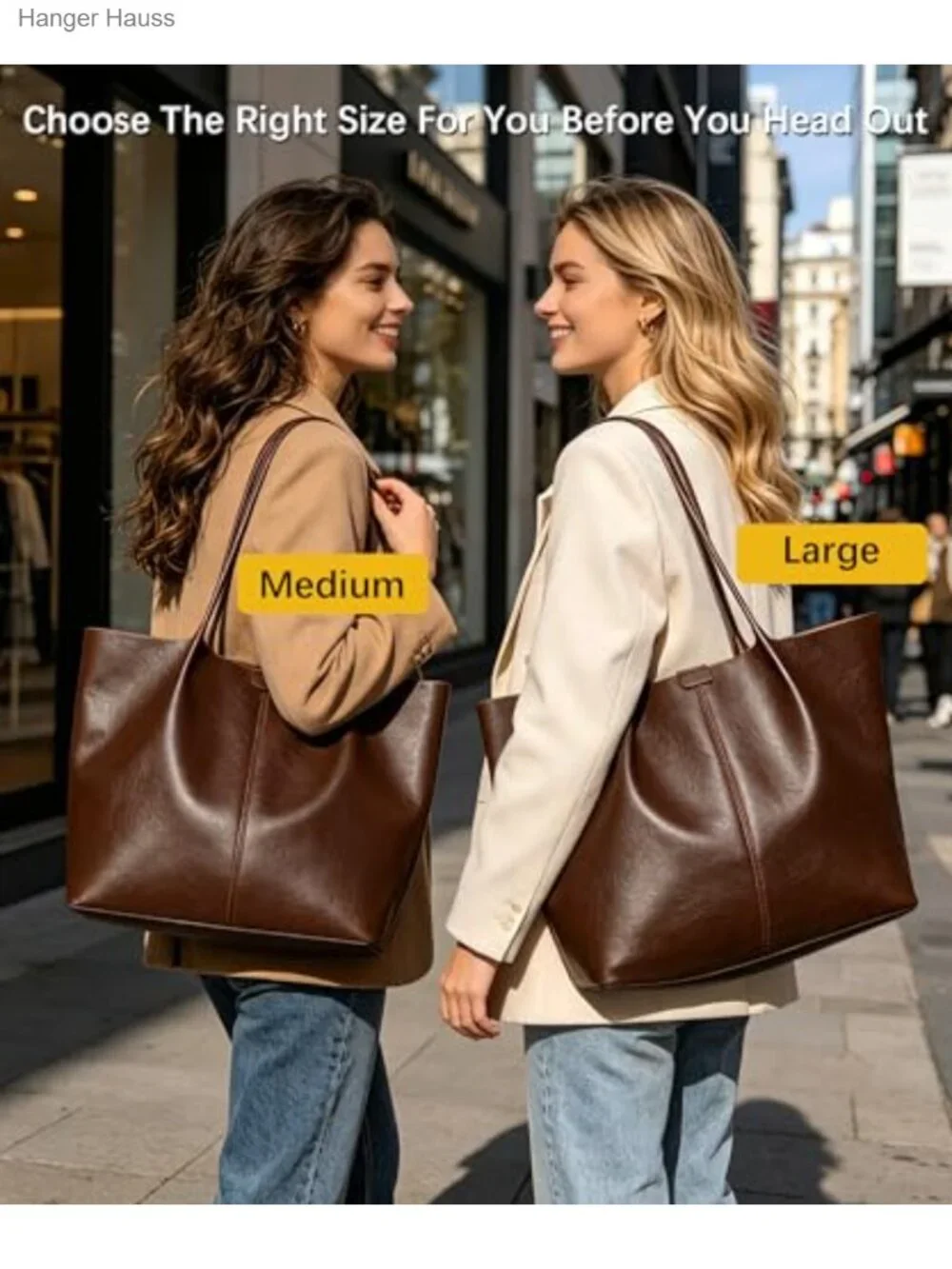 Large Capacity Faux Leather Tote Bag with Matching Clutch Purse_3